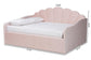 Timila Modern and Contemporary Light Pink Velvet Fabric Upholstered Queen Size Daybed FredCo