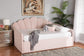 Timila Modern and Contemporary Light Pink Velvet Fabric Upholstered Queen Size Daybed FredCo