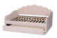 Timila Modern and Contemporary Light Pink Velvet Fabric Upholstered Queen Size Daybed with Trundle FredCo