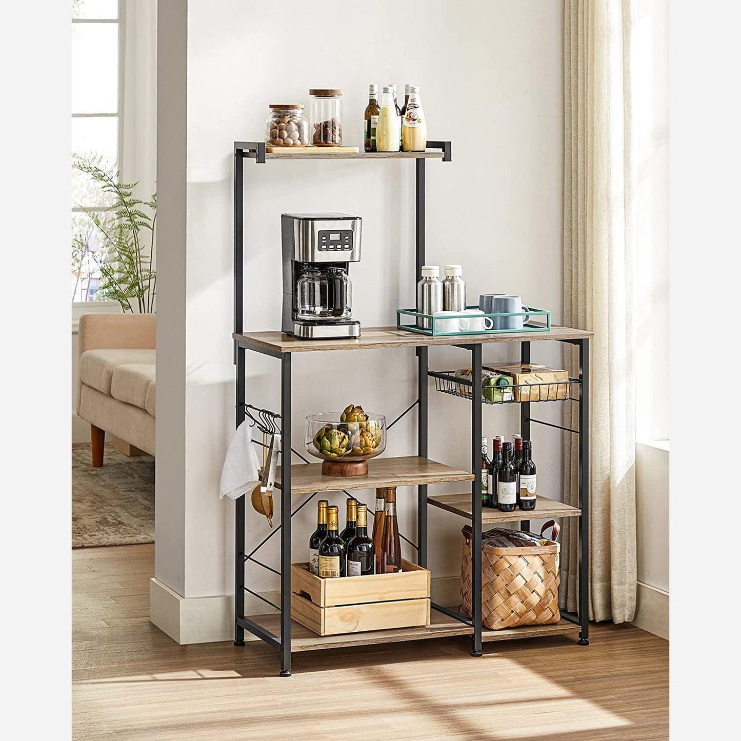 Toasted Oak Baker's Rack, 50 Inch FredCo