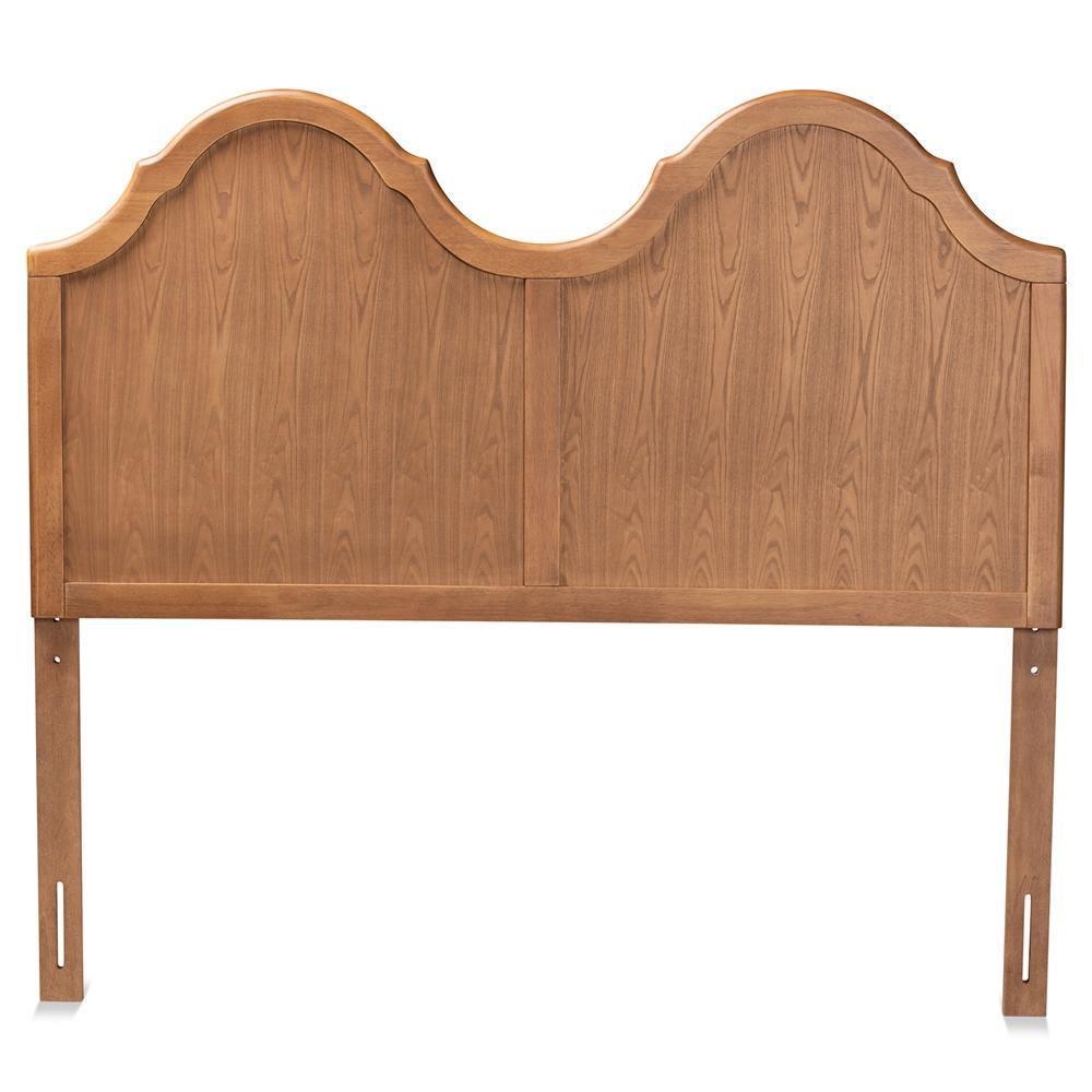 Tobin Vintage Classic and Traditional Ash Walnut Finished Wood Queen Size Arched Headboard FredCo