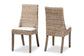 Toby Modern Bohemian Grey Rattan 2-Piece Dining Chair Set FredCo