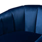 Tomasso Glam Royal Blue Velvet Fabric Upholstered Gold-Finished Lounge Chair FredCo
