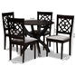 Tonia Modern and Contemporary Grey Fabric Upholstered and Dark Brown Finished Wood 5-Piece Dining Set FredCo