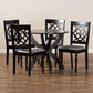 Tonia Modern and Contemporary Grey Fabric Upholstered and Dark Brown Finished Wood 5-Piece Dining Set FredCo