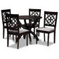 Tonia Modern and Contemporary Grey Fabric Upholstered and Dark Brown Finished Wood 5-Piece Dining Set FredCo