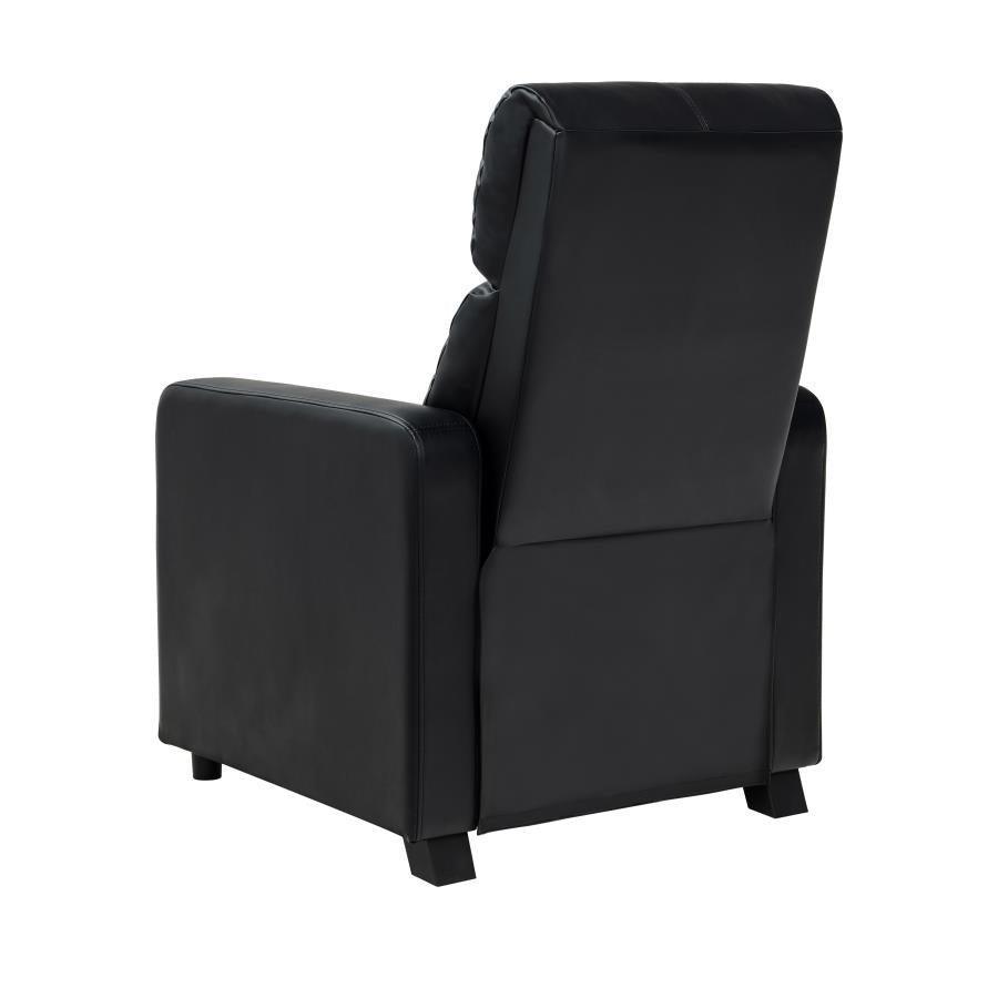 Toohey Upholstered Tufted Recliner Living Room Set Black 600181-S3B Coaster FredCo