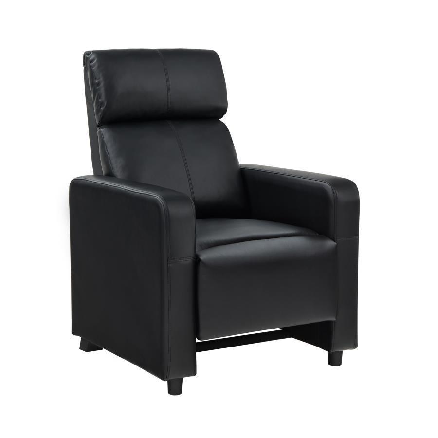 Toohey Upholstered Tufted Recliner Living Room Set Black 600181-S4A Coaster FredCo