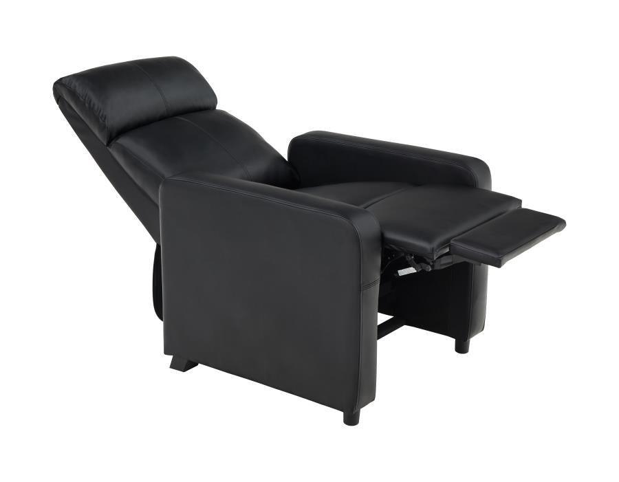Toohey Upholstered Tufted Recliner Living Room Set Black 600181-S4A Coaster FredCo