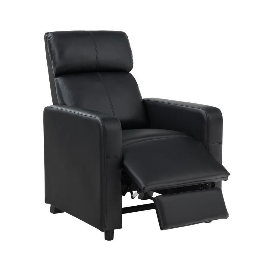 Toohey Upholstered Tufted Recliner Living Room Set Black 600181-S5A Coaster FredCo