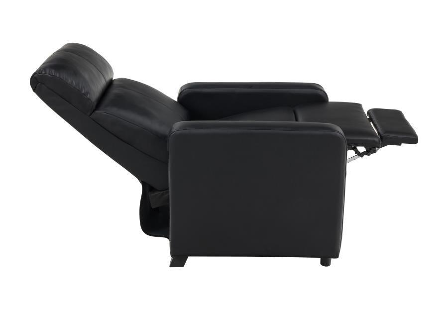 Toohey Upholstered Tufted Recliner Living Room Set Black 600181-S5B Coaster FredCo