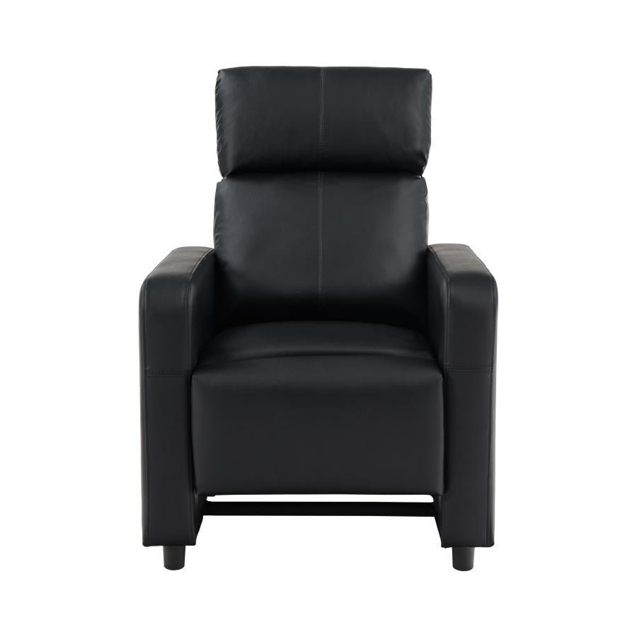 Toohey Upholstered Tufted Recliner Living Room Set Black 600181-S5B Coaster FredCo