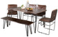 Topeka 6-piece Dining Set Mango Cocoa and Gunmetal 193851-S6 Coaster FredCo