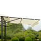 TOPMAX 12Ft.Lx4.3Ft.W Iron Double Tiered Backyard Patio BBQ Grill Gazebo with Bar Counters, Beige FredCo