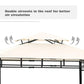 TOPMAX 12Ft.Lx4.3Ft.W Iron Double Tiered Backyard Patio BBQ Grill Gazebo with Bar Counters, Beige FredCo