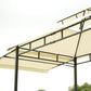TOPMAX 12Ft.Lx4.3Ft.W Iron Double Tiered Backyard Patio BBQ Grill Gazebo with Bar Counters, Beige FredCo