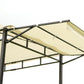 TOPMAX 12Ft.Lx4.3Ft.W Iron Double Tiered Backyard Patio BBQ Grill Gazebo with Bar Counters, Beige FredCo