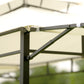 TOPMAX 12Ft.Lx4.3Ft.W Iron Double Tiered Backyard Patio BBQ Grill Gazebo with Bar Counters, Beige FredCo