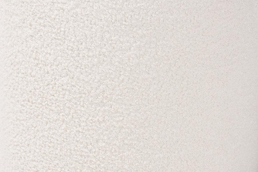 Tori Modern and Contemporary Ivory Boucle Upholstered Ottoman FredCo