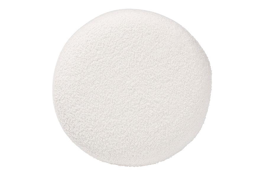 Tori Modern and Contemporary Ivory Boucle Upholstered Ottoman FredCo