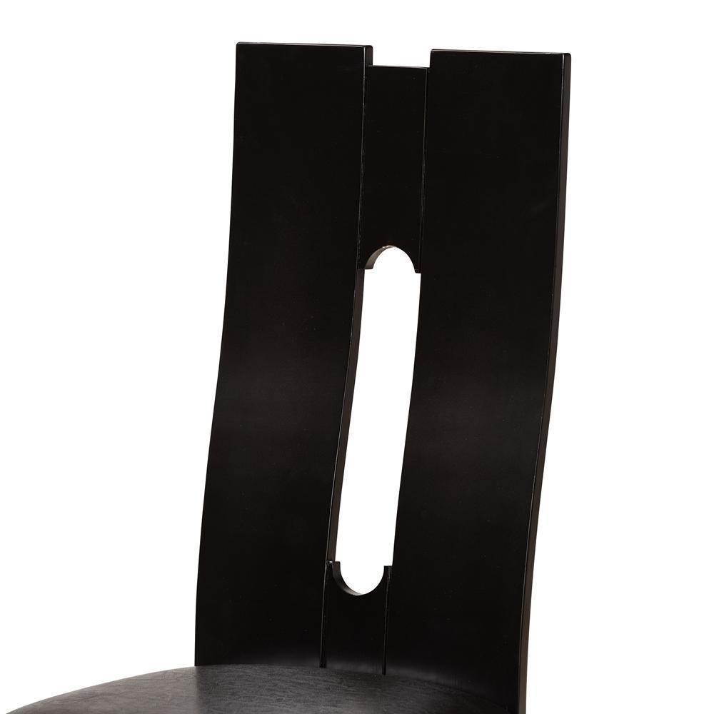 Torin Modern and Contemporary Dark Brown Faux Leather Upholstered and Dark Brown Finished Wood 5-Piece Dining Set FredCo