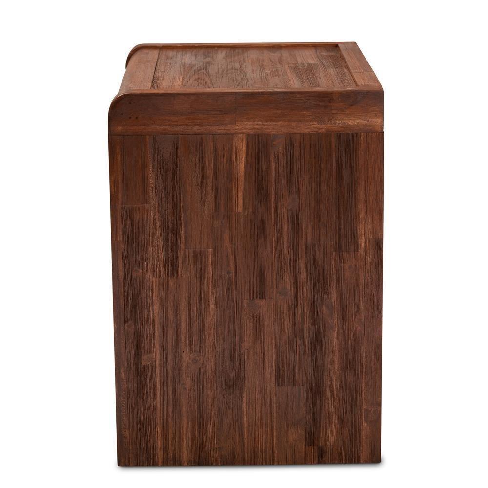 Torres Modern and Contemporary Brown Oak Finished 2-Drawer Wood Nightstand FredCo