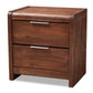 Torres Modern and Contemporary Brown Oak Finished 2-Drawer Wood Nightstand FredCo