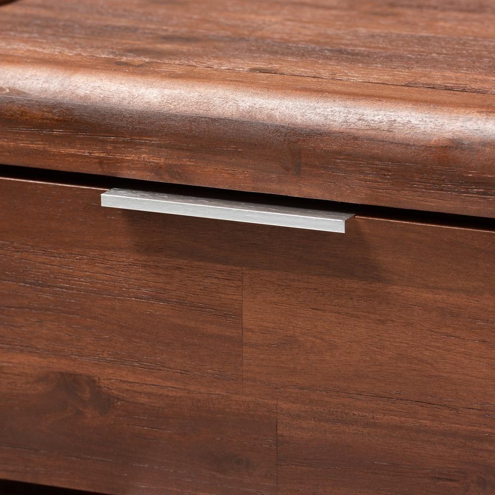 Torres Modern and Contemporary Brown Oak Finished 2-Drawer Wood Nightstand FredCo