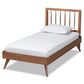 Toru Mid-Century Modern Ash Walnut Finished Wood Twin Size Platform Bed FredCo