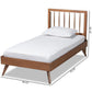 Toru Mid-Century Modern Ash Walnut Finished Wood Twin Size Platform Bed FredCo