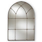 Tova Vintage Farmhouse Antique Silver Finished Arched Window Accent Wall Mirror FredCo