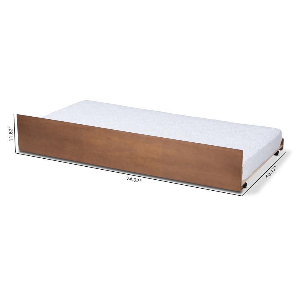 Toveli Modern and Contemporary Ash Walnut Finished Twin Size Trundle Bed FredCo