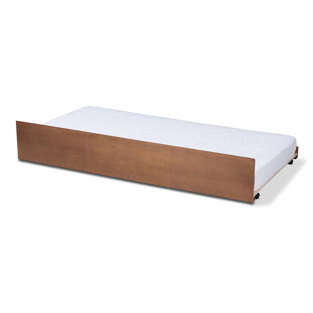 Toveli Modern and Contemporary Ash Walnut Finished Twin Size Trundle Bed FredCo