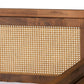 Toveli Vintage French Inspired Ash Walnut Finished Wood and Synthetic Rattan Full Size Daybed FredCo