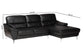 Townsend Modern Black Full Leather Sectional Sofa with Right Facing Chaise FredCo