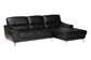 Townsend Modern Black Full Leather Sectional Sofa with Right Facing Chaise FredCo