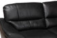 Townsend Modern Black Full Leather Sectional Sofa with Right Facing Chaise FredCo