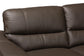 Townsend Modern Brown Full Leather Sectional Sofa with Right Facing Chaise FredCo