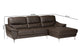 Townsend Modern Brown Full Leather Sectional Sofa with Right Facing Chaise FredCo