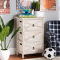 Tracen Rustic and Modern Light Brown Wood 3-Drawer Storage Unit FredCo