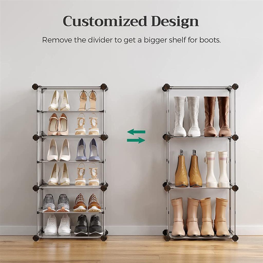 Transparent Portable Cube Shoe Storage Organizer FredCo