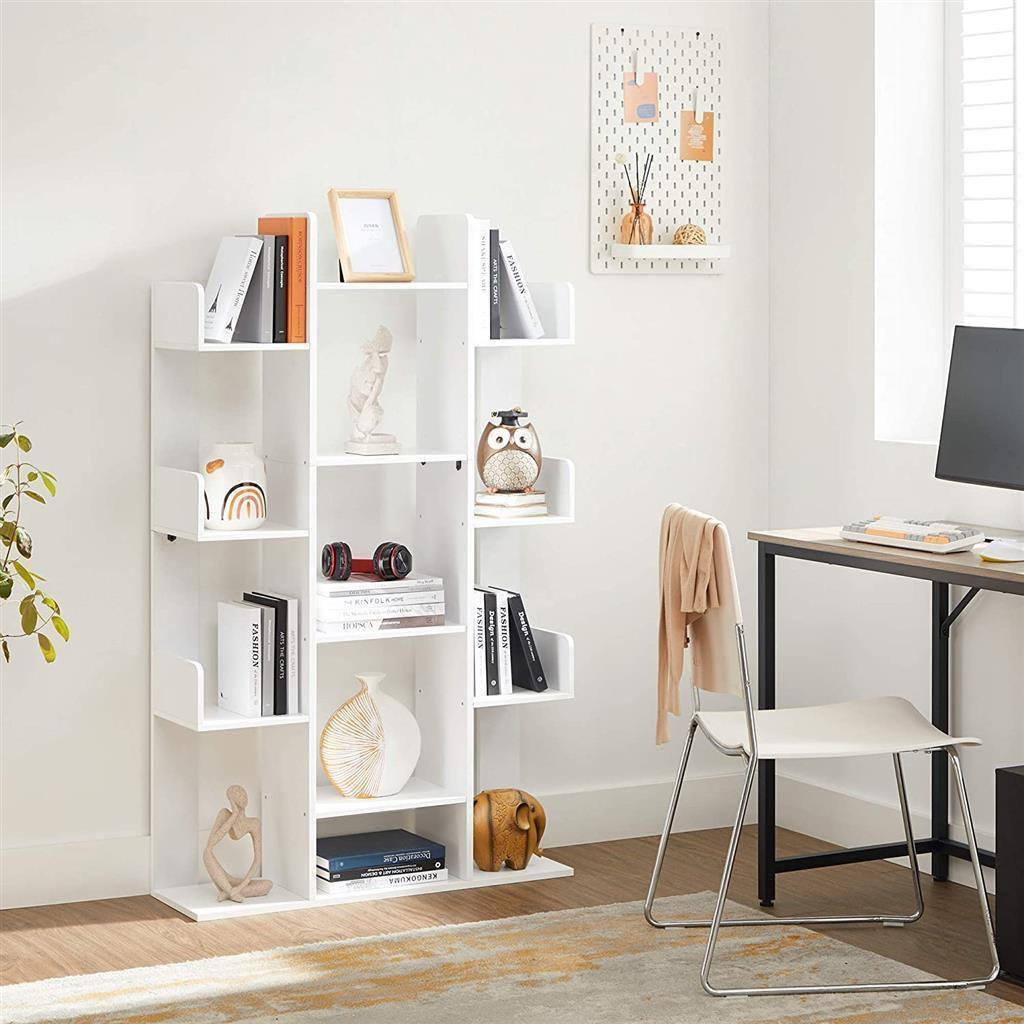 Tree-Shaped Bookcase Rustic White FredCo