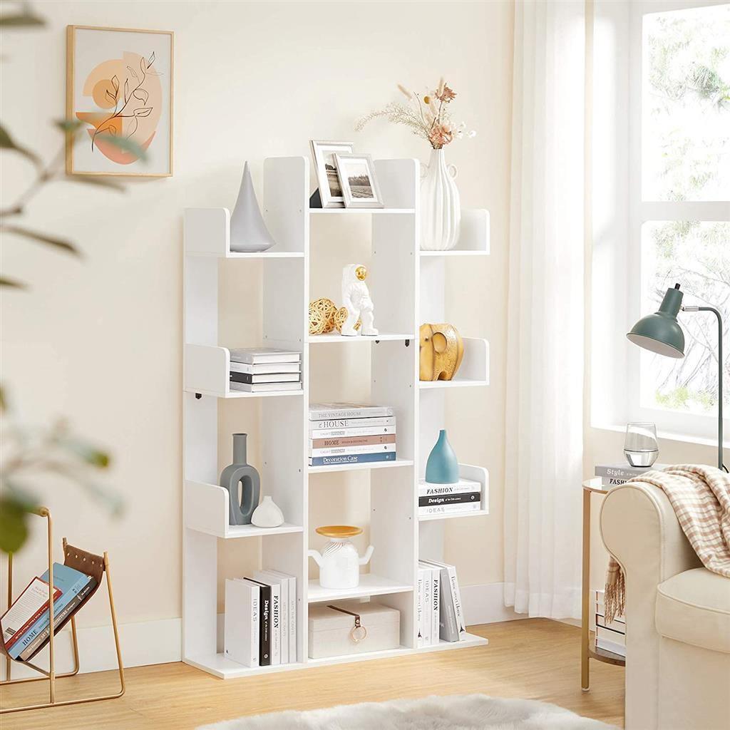 Tree-Shaped Bookcase Rustic White FredCo