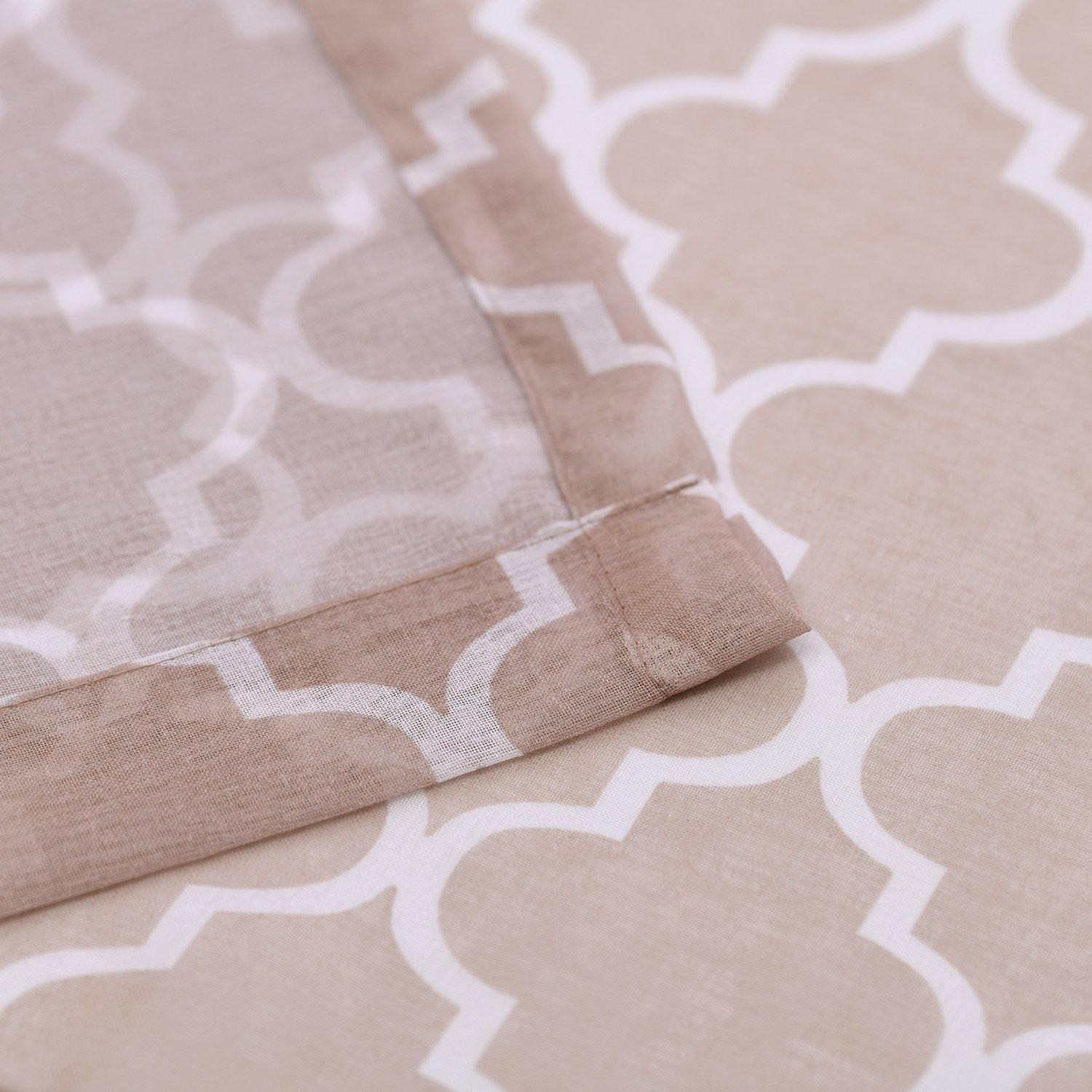 Trellis Geometric Printed Sheer Grommet Panel 2-Piece Curtain Set FredCo