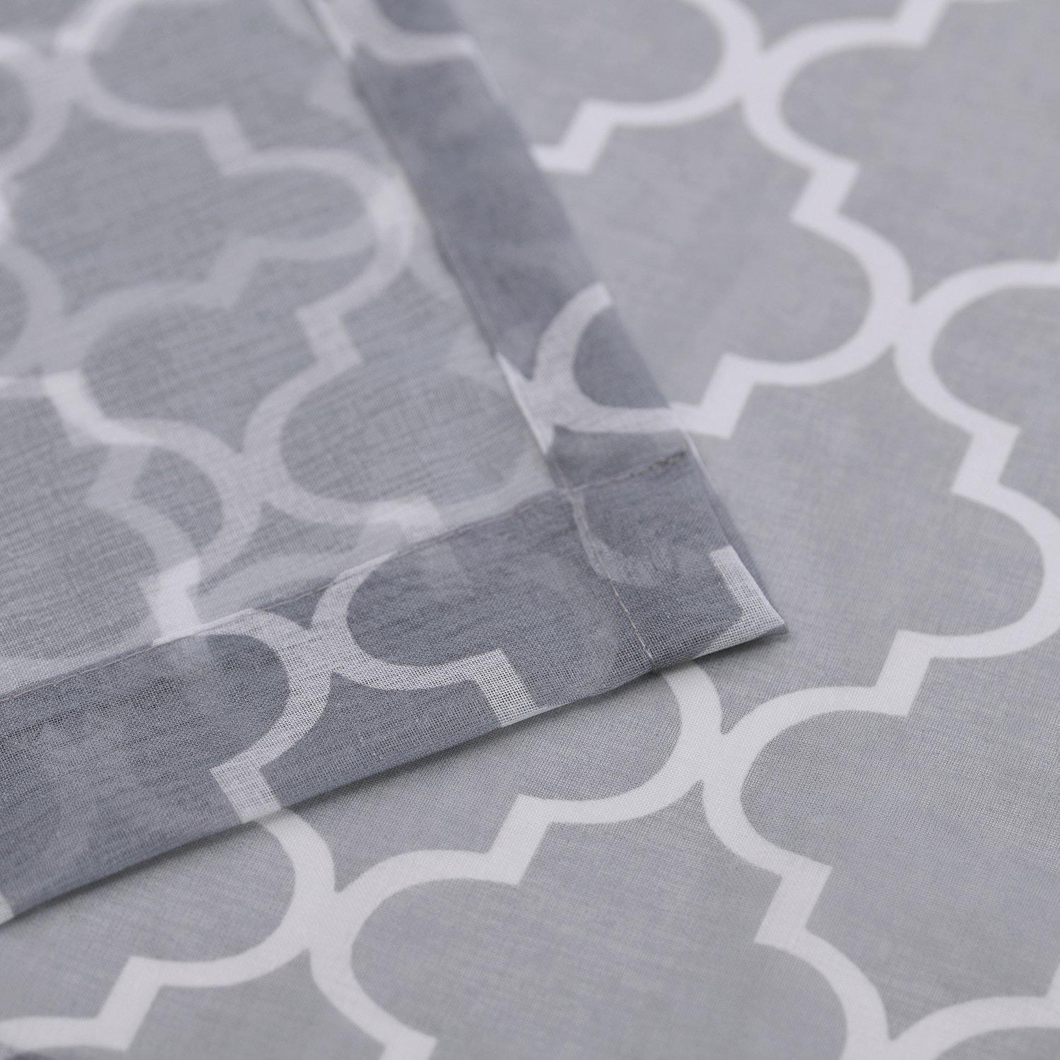 Trellis Geometric Printed Sheer Grommet Panel 2-Piece Curtain Set FredCo