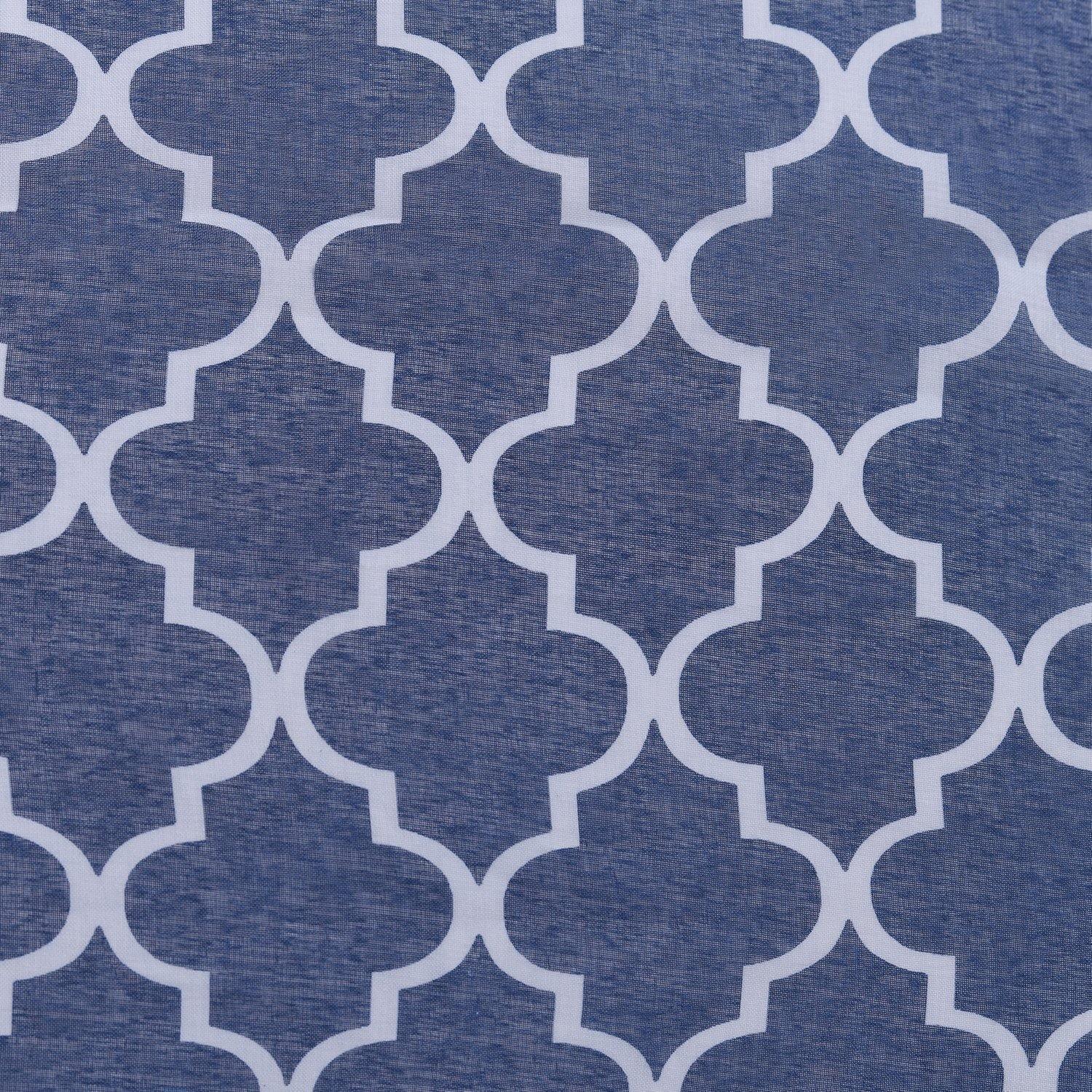 Trellis Geometric Printed Sheer Grommet Panel 2-Piece Curtain Set FredCo