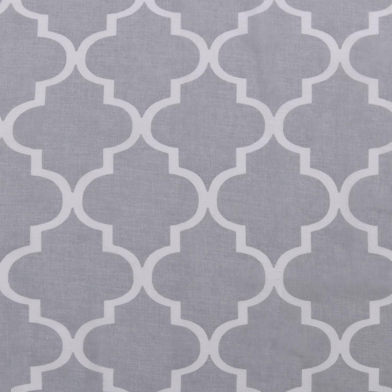 Trellis Geometric Printed Sheer Grommet Panel 2-Piece Curtain Set FredCo