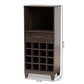 Trenton Modern and Contemporary Dark Brown Finished Wood 1-Drawer Wine Storage Cabinet FredCo