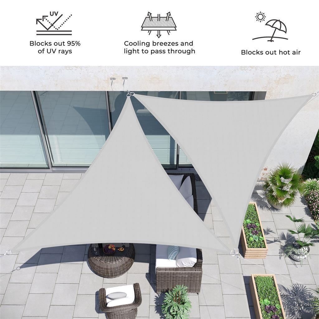 Triangle Sun Shade Sail Grey FredCo