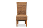 Trianna Rustic Transitional Natural Abaca and Brown Finished Wood Dining Chair FredCo